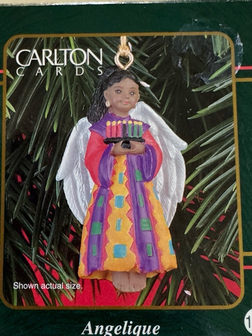 Carlton Cards Angelique Angel Ornament in Purple, Yellow, Red, White, Green